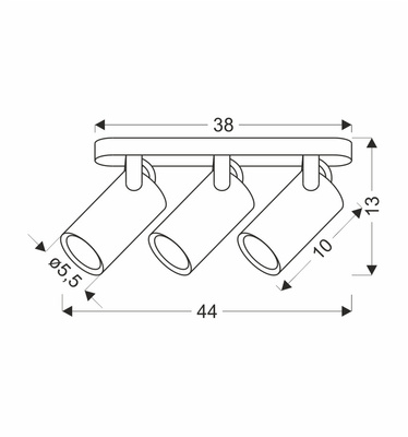 Gary lampa sufitowa listwa czarny 3x15W GU10 klosz czarny 93-28136