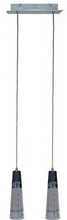 Suspension chrome abat-jour en verre réglable 2xG4 20W Erica Candellux 32-18529