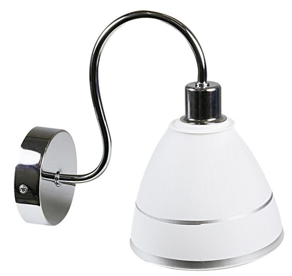 Wandleuchte Chromweißer Schirm mit Streifen 40W E14 Elf Candellux 21-72566