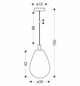 Suspension Denso 30 boule en verre cuivrée pour salle à manger au dessus de table