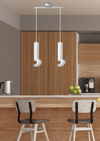 Lampa tuba wisząca biała podwójna metalowa 2xGU10