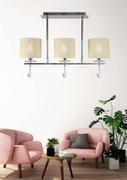 Plafonnier chromé 3x40W avec abat-jour en tissu Estera Candellux 33-11510