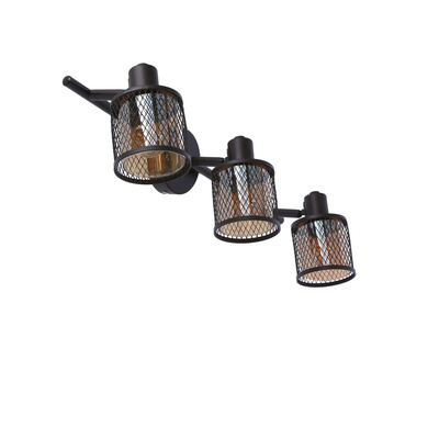Plafonnier café or abat-jour ambre 3xE14 Canabera Candellux 93-82541