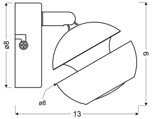 Boni Wandleuchte 1x3w gu10 LED schwarz