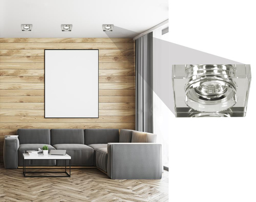 SS-16 nowoczesna oprawa sufitowa punktowa led GU10 bezbarwna -łazienka , kuchnia salon