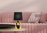 Bedside lamp black and gold ceramics 1xE27 Hierro 41-79916