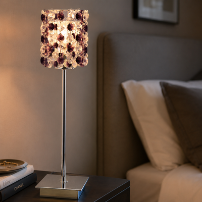Lampa de masa crom/visiniu Classic 41-97036