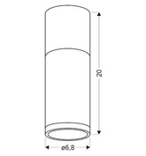 Lampa sufitowa tuba szaro-drewniana natynkowa GU10