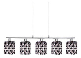 Hängelampe Chrom mit schwarzen und weißen Kristallen 5x40W Royal Candellux 35-35724