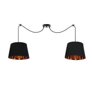 Gillo Hängelampe schwarz 2X40W E27 schwarzer Lampenschirm 32-10254