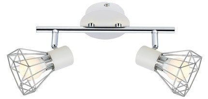Lampă de perete/plafon crom/alb 2xE14 Verve 92-61348