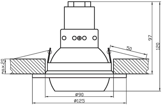 Satinierte bewegliche Deckenleuchte OZR-06 2272937