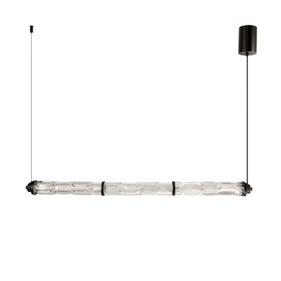 CORTE horizontal pendant lamp black matte 25W LED 3000K clear shade