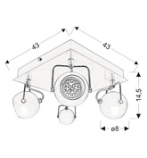 Plafonnier candellux tony 98-25036 plafonnier led gu10 noir mat