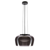 Lampe suspension Insieme 38 en verre pour table de salon avec abat jour fumé