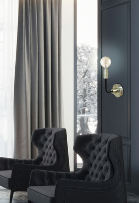 Patina/black matte wall lamp without Saga 21-01313 shade