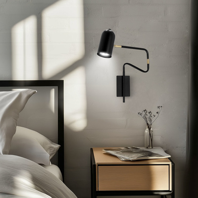 Black adjustable wall lamp 1xGU10 Hosti 21-75451