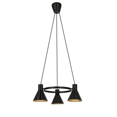 Hängelampe schwarz und gold matt Decke 3x40W Mehr Candellux 33-71156
