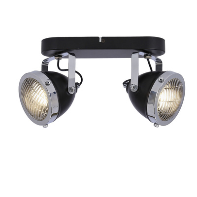 Plafoniera Crazy bandă neagră 2x15w gu10 abajur incolor