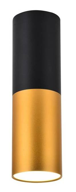 Plafonnier lampe noire et dorée 15W GU10 Tube Candellux 2282688