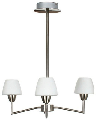Lampa wisząca Togo 3-punktowa szklano-metalowa nad stół w kolorze nikiel matowy