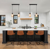 Hanging lamp black/brown strip 2xE27 Bistro 32-00538