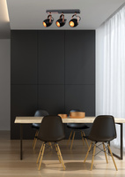 Verstellbare Spotlampe in Schwarz und Kupfer E14 3x40W Anica 93-82589