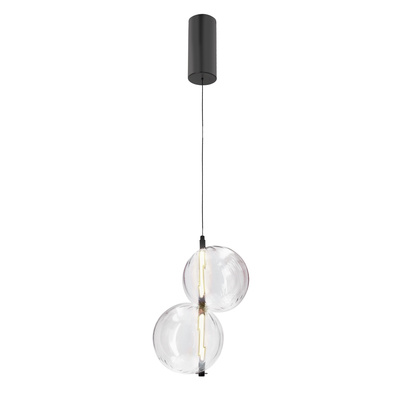 Lampa wisząca Playa kula podwójna szklana transparentna LED 10W 3000K