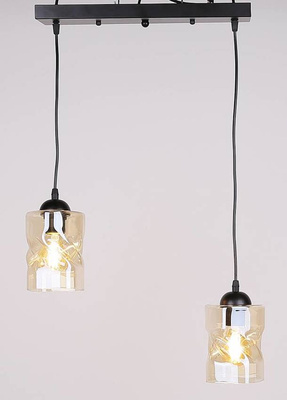 Hängelampe schwarz / bernsteinfarbener Streifen 2xE27 Felis 32-00170