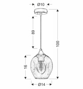 Black/brown glass hanging lamp Aspa 31-00583