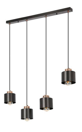 Lampa wisząca Olena czarna 4-punktowa metalowa nad stół do jadalni