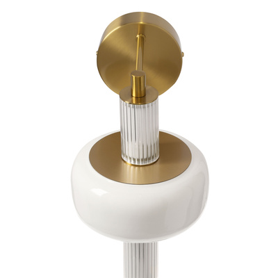 PURAS applique laiton 12W LED 3000K abat jour transparent blanc