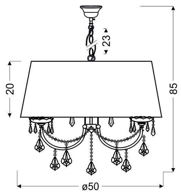 Plafonnier suspendu amarante 3 Malva 31-21335