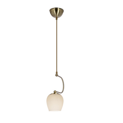 Serano lampa wisząca patynowy 1x60W E27 klosz biały