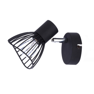 Wall lamp sconce 1X40W E14 black FLY 91-61881