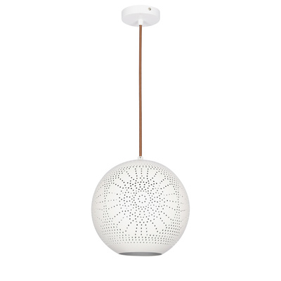 Plafonnier suspendu 60W E27 blanc ajouré BENE 31-70586