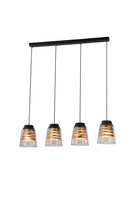 Lampa wisząca czarno-złota szkło 4xE27 Fresno