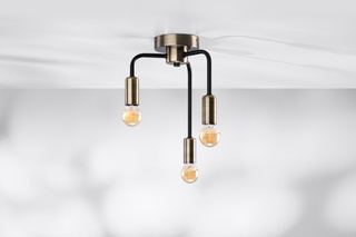 Patina-Deckenleuchte + schwarze Matte 3xE14 Saga 33-01320