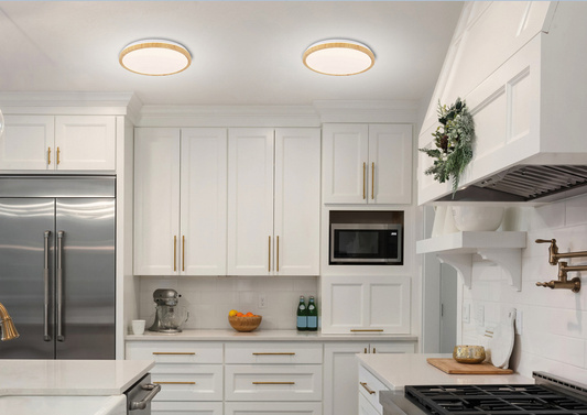 Plafonnier LED 18W blanc + bois 4000K Gandava 13-75109
