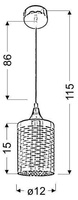 Suspension chromée + abat-jour en verre crème E27 Sand Candellux 31-57754
