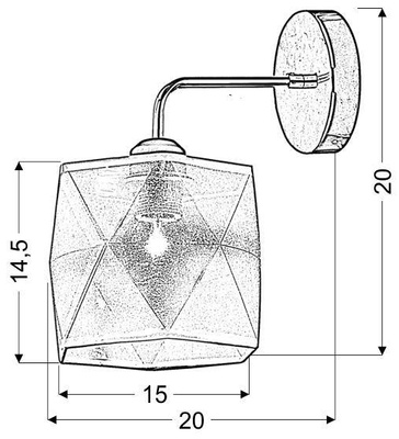 Einzelne verchromte Wandleuchte mit weißem Organza-Lampenschirm Nosja Candellux 21-62512