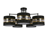 ANDY SUSPENSION NOIR E27 ABAT-JOUR NOIR+OR