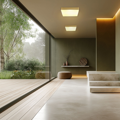 Quattro Ceiling Lamp Square Brass 35x35 18W LED 4000K White Shade 10-81940