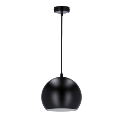 Lampa wisząca czarna E27 metal / drewno Flen Ledea 50101263