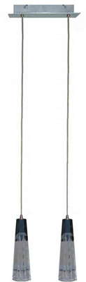 Suspension chrome abat-jour en verre réglable 2xG4 20W Erica Candellux 32-18529