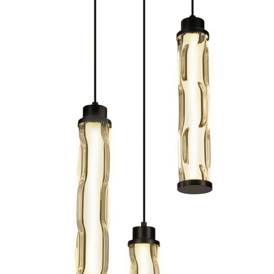 Lampa wisząca Corte potrójna szklana tuba do jadalni 25W LED 3000K