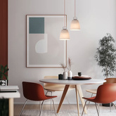 Lampa wisząca SEWILLA biała - z ceramicznym kloszem - skandynawska lampa do kuchni i jadalni