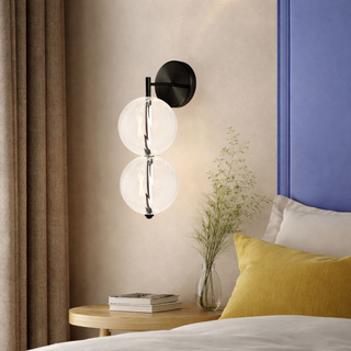 PLAYA wall lamp black 10W LED 3000K clear globe shade