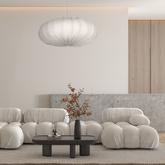 Hanging lamp CAFEE Scandinavian with cream latte shade 66cm modern ceiling lighting for living room and dining room E27