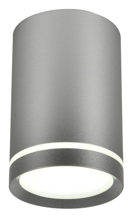 Lampa sufitowa tuba okrągła srebrna 10 cm 1xGU10 natynkowa